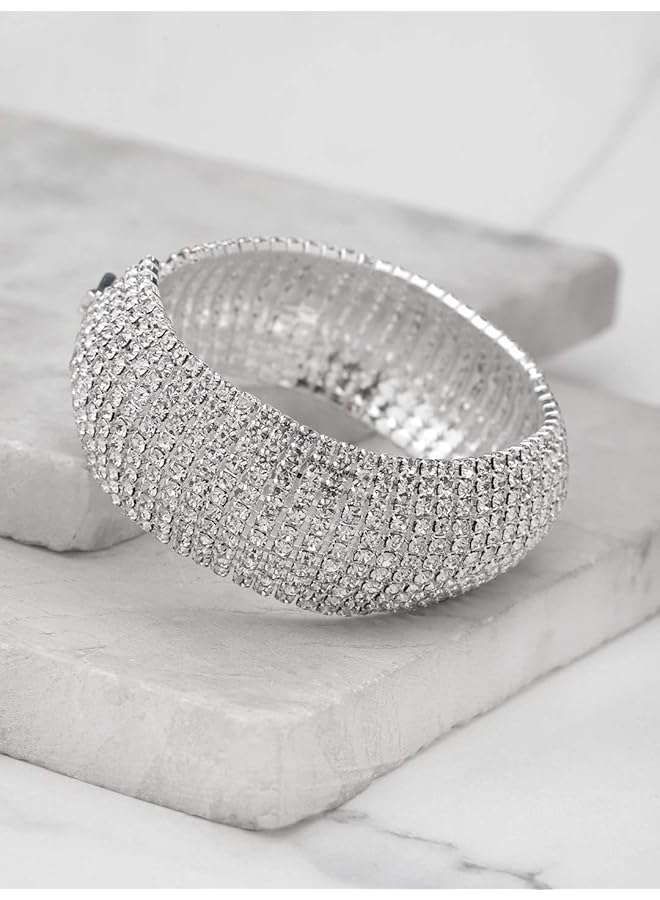 YouBella Jewelery Stylish Crystal Combo of Necklace and Bracelet Jewelery for Women and Girls Gold Medium (YBNK 5863) - Image 5