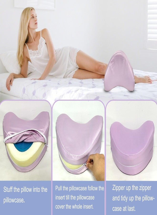 xcivi Satin Pillowcase for Contour Memory Foam Side Sleeper Support Pillow, Pillowcover for Knee Pillow, Smooth & Soft Pillow Cover (Purple) - Image 5