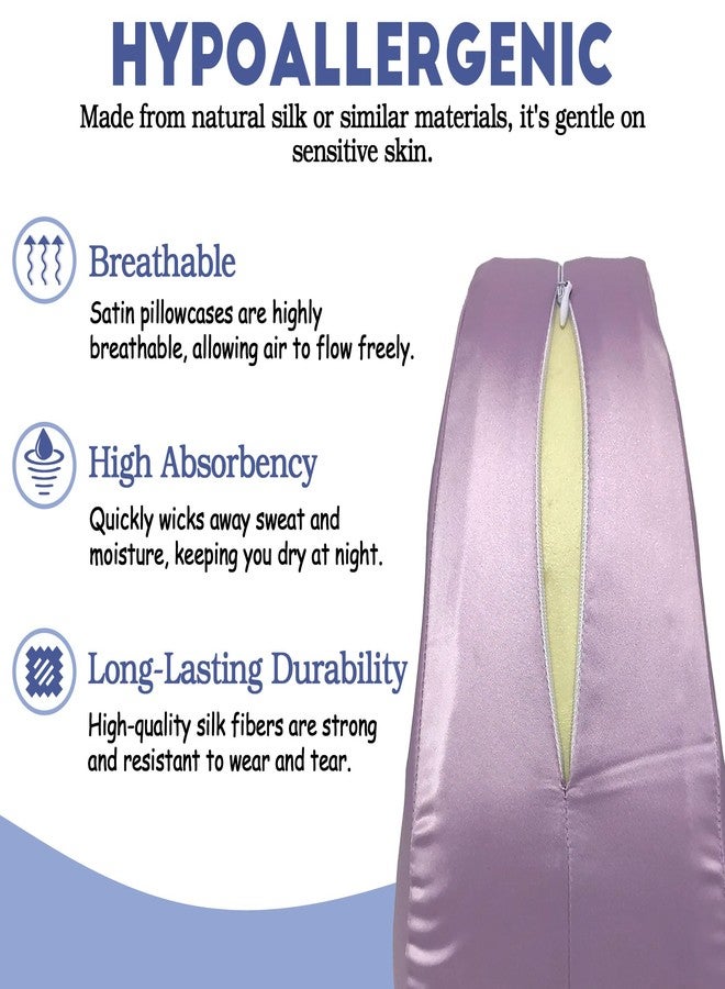 xcivi Satin Pillowcase for Contour Memory Foam Side Sleeper Support Pillow, Pillowcover for Knee Pillow, Smooth & Soft Pillow Cover (Purple) - Image 2