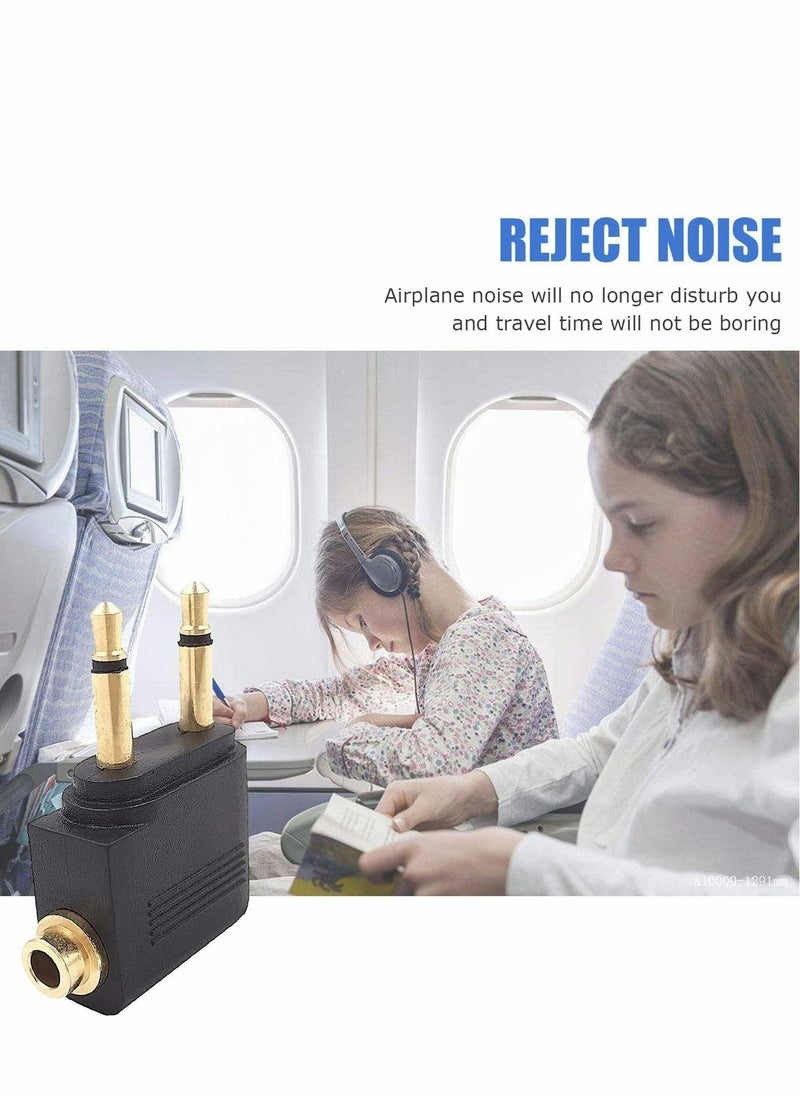 Excefore Airplane Headphone Adapter, 4 Pcs Airline Flight Headphone Converter Gold Plated 3.5mm Male to 3.5mm Female Stereo Aux Jack Headphone Adapter Compatible with More Headphones  - Image 2