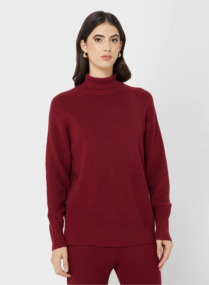Ginger Basics High Neck Relaxed Fit Sweater & Pant Set