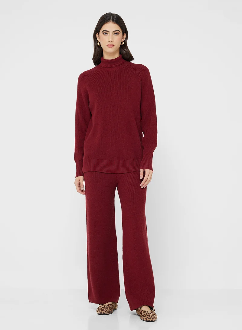 Ginger Basics High Neck Relaxed Fit Sweater & Pant Set