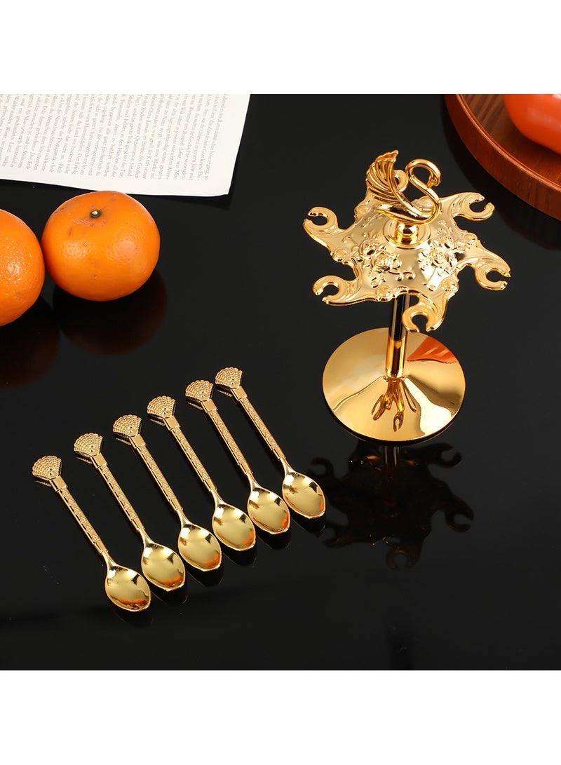 European-style light luxury swan spoon holder set six household coffee spoons fruit forks desserts tableware home ornaments - Image 2
