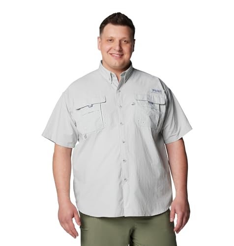 Columbia Mens PFG Bahama II Short Sleeve Fishing Shirt Cool Grey Medium - Image 1