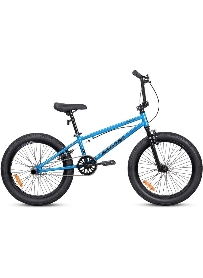 Spartan 20" ZEPHYR Freestyle BMX - 360° rotatable handlebar, 2 Stunt Pegs, Adjustable Padded Seats, Wide Tyres, For kids age 7 to 10  - Image 2
