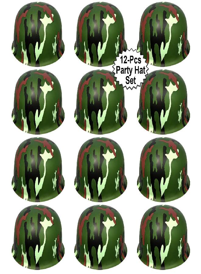 Anapoliz Anapoliz Army Helmets for Kids | 12 Count Plastic Camouflage Hats | Soldier Helmet Party Favors | Camo Costume Dress Up Hat - Image 5