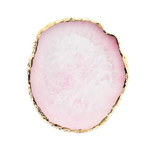 JASSINS Resin Nail Art PaletteNail Art Painting Mixed Color Palette Gold Edge Nail Gel Color Makeup Display Board Pink - Image 2