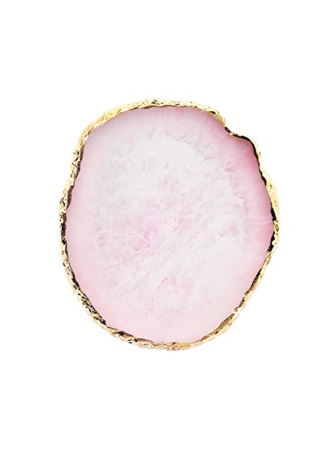 JASSINS Resin Nail Art PaletteNail Art Painting Mixed Color Palette Gold Edge Nail Gel Color Makeup Display Board Pink - Image 1