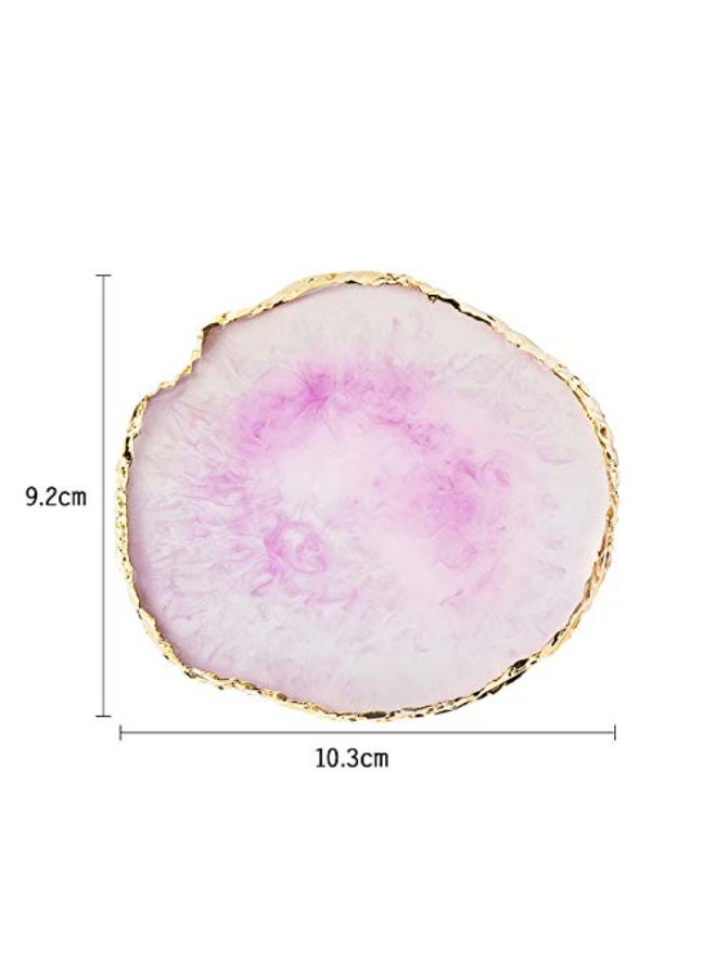 JASSINS Resin Nail Art PaletteNail Art Painting Mixed Color Palette Gold Edge Nail Gel Color Makeup Display Board Pink - Image 4