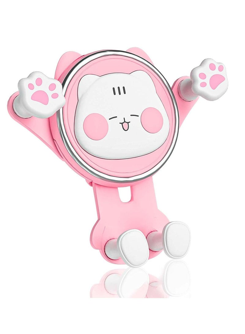 Car Phone Holder Mount, Air Vent Clip Cute Cell for Compatible with 4-7 Inch Smartphone Accessories Pink - Image 1