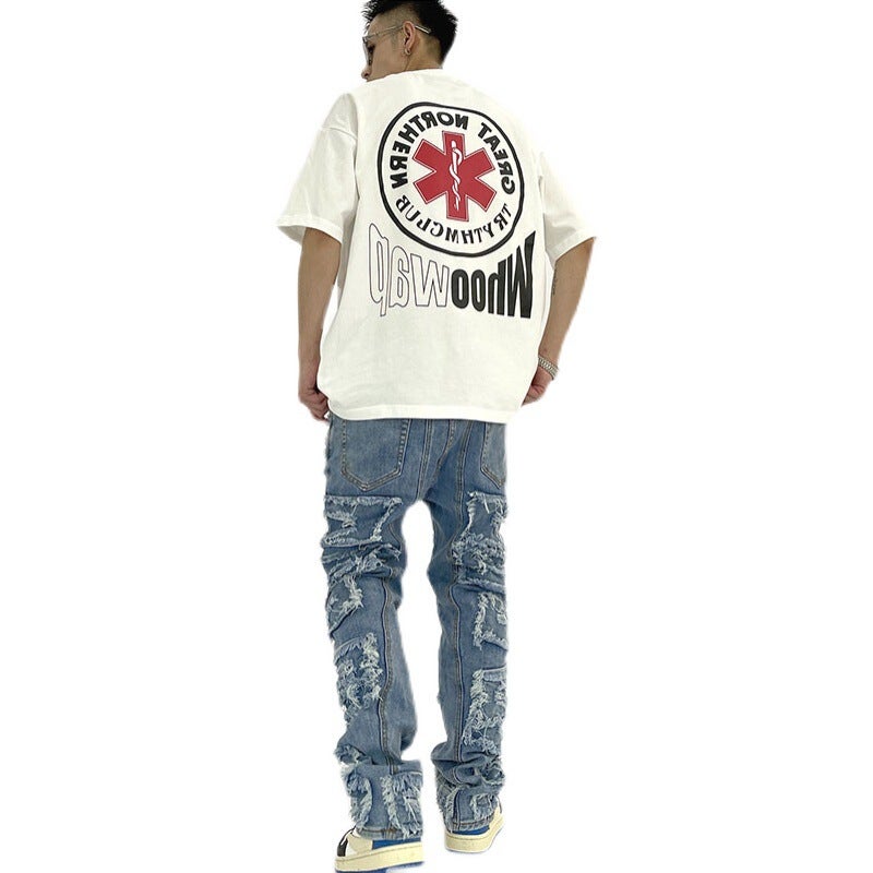 Unisex Classic Denim Jeans Loose Fit Daily Outdoor Wear - Image 5