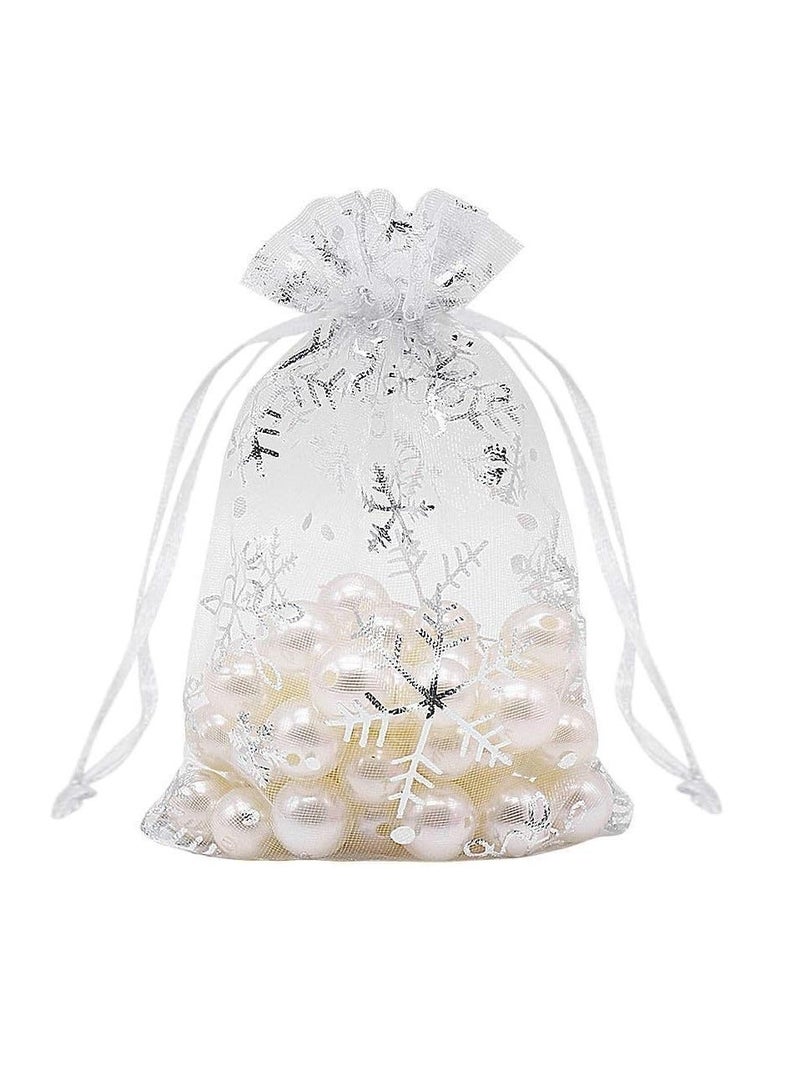 100 Pcs Premium Sheer Organza Bags, 10*12 CM White Wedding Favor Bags with Drawstring,  Christmas Organza Gift Bags Jewelry Gift Bags Makeup Favor Bags,net gift bags,drawstring goody bags - Image 3