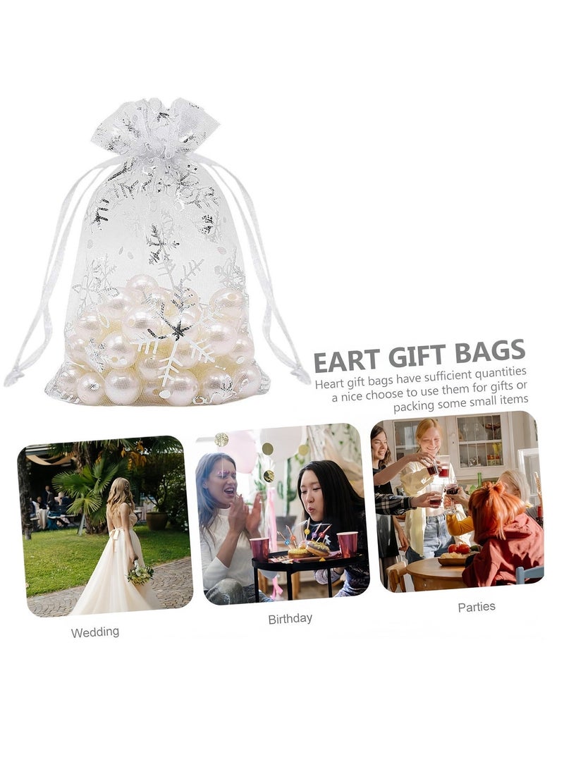100 Pcs Premium Sheer Organza Bags, 10*12 CM White Wedding Favor Bags with Drawstring,  Christmas Organza Gift Bags Jewelry Gift Bags Makeup Favor Bags,net gift bags,drawstring goody bags - Image 4