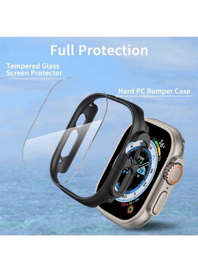 SHOPI - 8 Pack Smiling Case and Screen Protector Compatible with Apple Watch Ultra 49mm 2 Pack Matte Hard PC Bumper Case NO Screen Protector 2 Screen Protector Shockproof Protective Case Black - Image 1