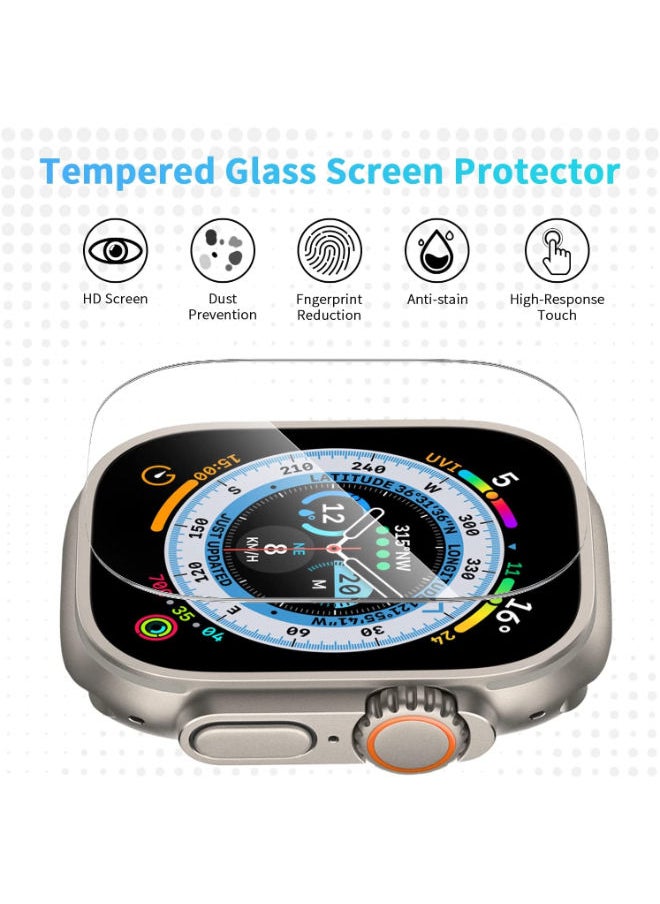SHOPI - 8 Pack Smiling Case and Screen Protector Compatible with Apple Watch Ultra 49mm 2 Pack Matte Hard PC Bumper Case NO Screen Protector 2 Screen Protector Shockproof Protective Case Black - Image 1