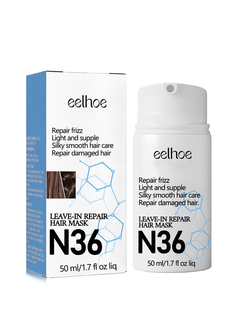 EELHOE Leave-In Repair Hair Mask, Molecular Hair Mask, Repairs Dry or Damaged Hair, Silky Smooth Hair Care, Reverse Hair Damage from Bleach, Color, Chemical Services & Heat,Suitable for All Hair Types 50ml - Image 1
