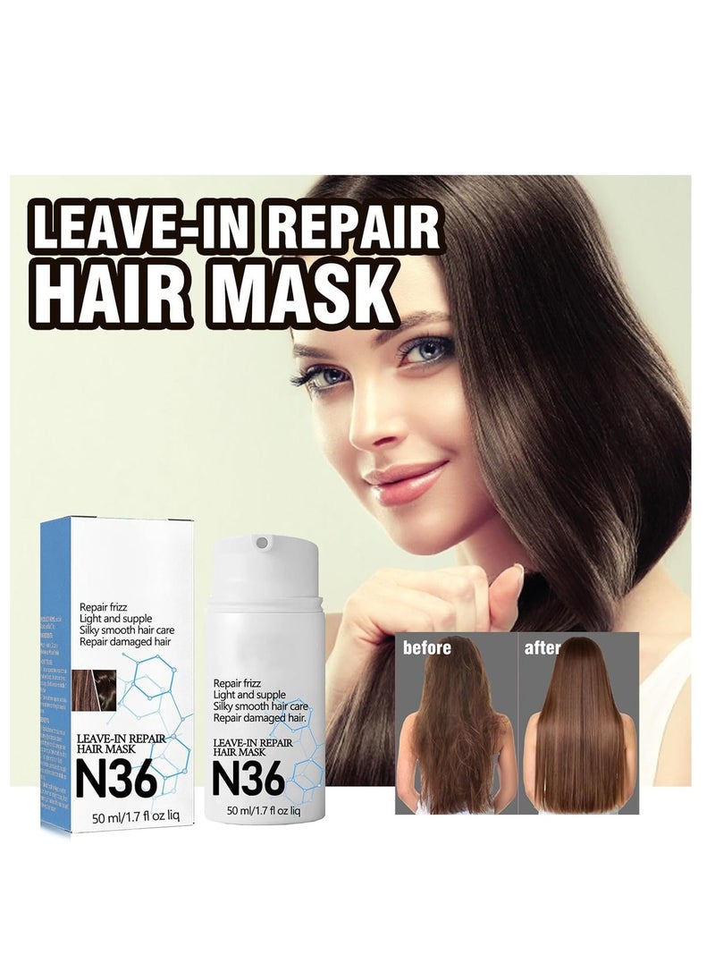 EELHOE Leave-In Repair Hair Mask, Molecular Hair Mask, Repairs Dry or Damaged Hair, Silky Smooth Hair Care, Reverse Hair Damage from Bleach, Color, Chemical Services & Heat,Suitable for All Hair Types 50ml - Image 2