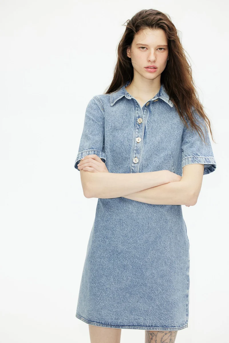 H&M Collared denim dress