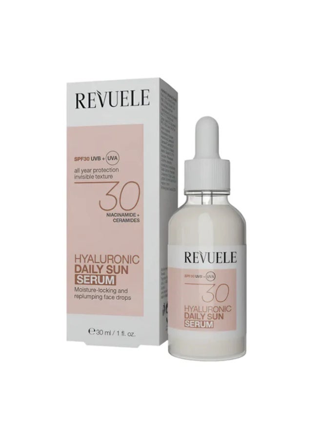 Revuele Hyaluronic Daily Sun Serum Moisture-Locking and Replumping Face Drops 30ml