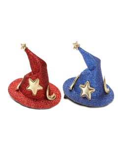 Soochat Witch Hat Hair Clips Mini Top Hat Hair Clips Small Hat Hair Pins for Halloween Hair Decorations Accessories 2Pcs