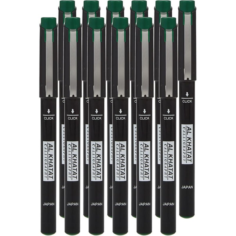 Al Khatat Green Calligraphy Pens 1 mm - Pack of 12 - Image 2