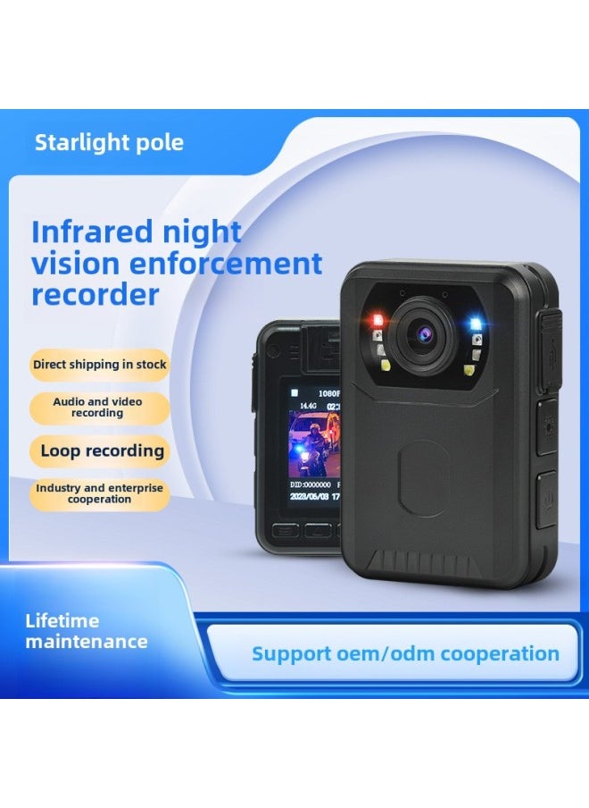 Generic Law Enforcement Instrument Chest Wear Portable 4G Video Recorder HD Night Vision Super Long Endurance On-site Evidence Collection Law Enforcement Recorder-Body Color:T2  64g  - Image 1
