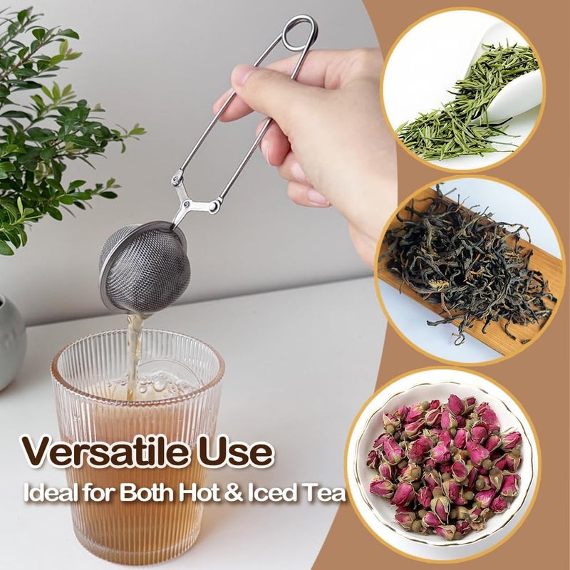 Ridwrog nap Ball Tea Strainer, Ridworg 3 Pack Premium Stainless Steel Tea Infuser with Handle for Loose Leaf Tea Fine Mesh Tea Balls Filter Infusers - Image 4