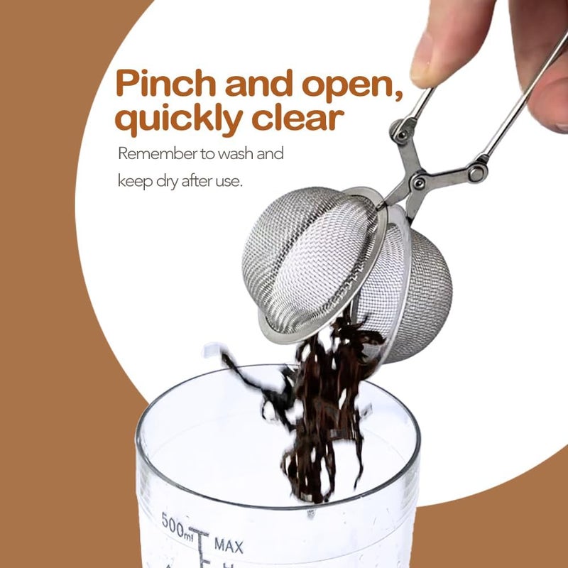 Ridwrog nap Ball Tea Strainer, Ridworg 3 Pack Premium Stainless Steel Tea Infuser with Handle for Loose Leaf Tea Fine Mesh Tea Balls Filter Infusers - Image 5