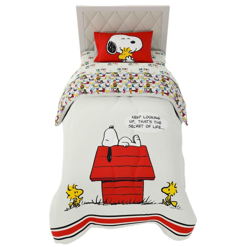 Franco Franco Peanuts Classic Pals Super Soft Comforter and Sheet Set 4 Piece Twin Size Official Licensed Product Collectibles 