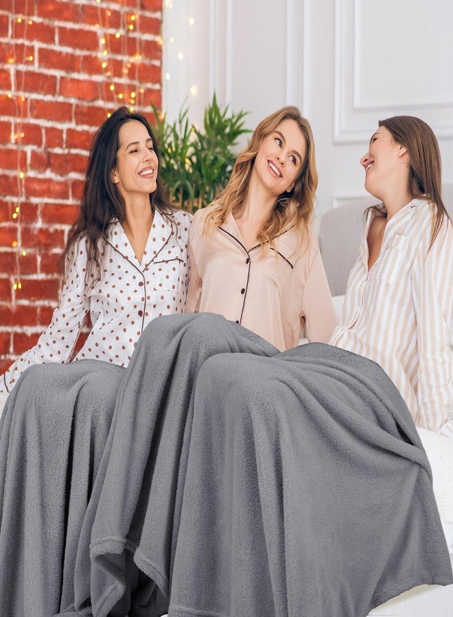 Tinideya 6 Pack Sherpa Fleece Throw Blankets Bulk 50"x 60" Soft Plush Wedding Throw Blankets for Couch Sofa Spa Sleepover Party Favor Supplies Travel Guest Room Home Decor (Gray) - Image 5