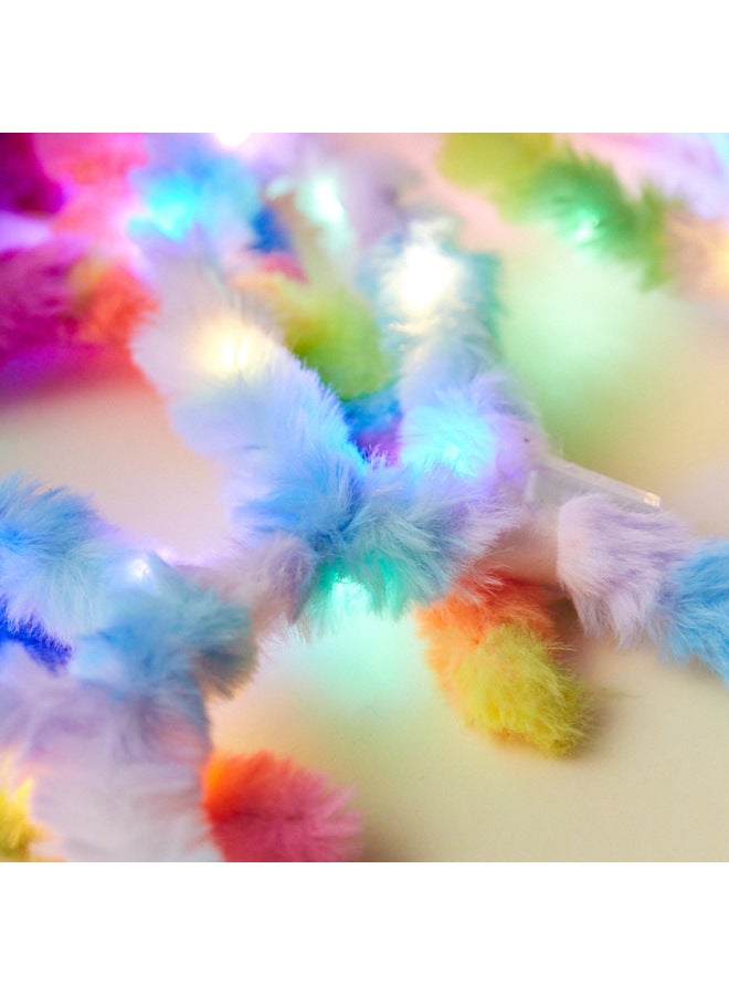 Stall Toy Night Market Explosions With Light Hairband Rabbit Ears Headband Plush Headwear Push Small Gift Hairpin-Color:10 Lights Short Hair Rabbit Ears Mixed Color - Image 5