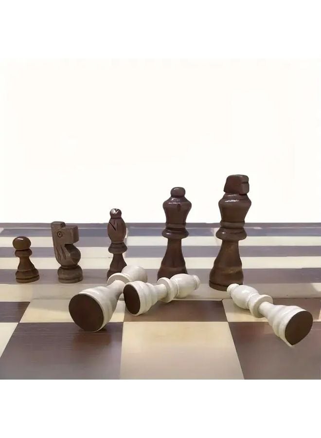 32 قطعة من قطع الشطرنج الخشبية الصلبة مقاس 2.5 بوصة بتصميم كلاسيكي لمن aged 16 عامًا فما فوق - Image 3