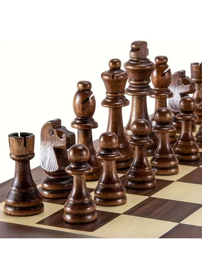 32 قطعة من قطع الشطرنج الخشبية الصلبة مقاس 2.5 بوصة بتصميم كلاسيكي لمن aged 16 عامًا فما فوق - Image 5