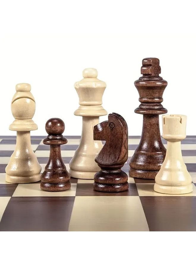 32 قطعة من قطع الشطرنج الخشبية الصلبة مقاس 2.5 بوصة بتصميم كلاسيكي لمن aged 16 عامًا فما فوق - Image 2