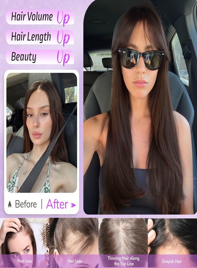 Eawwii Hair Topper for Women Clip in Bangs – 18 Inch Medium Length Straight 360° Full Coverage Ginger,Synthetic Natural Looking Piece for Thinning Hair - Image 5
