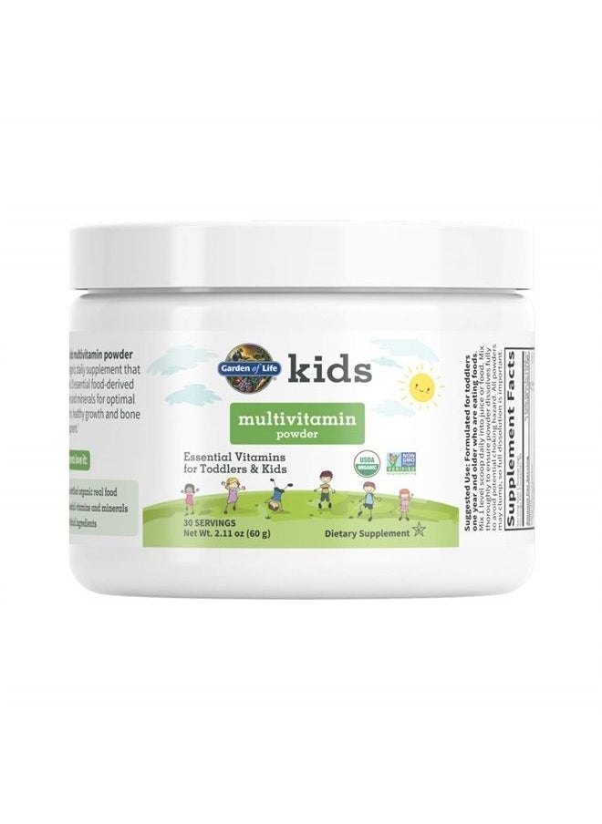 Garden of Life - Kids Multivitamin Powder, Daily Vitamins and Minerals for Toddlers & Kids - Organic Toddler Multi Powder with 15 Vitamin C, D3, Zinc for Healthy Growth - Gluten Free - 30 Day Supply - Image 1