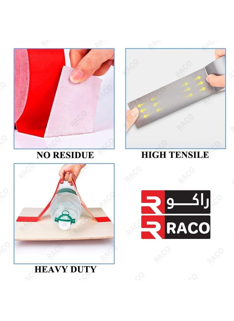 RACO - RACO Duct/Cloth Tapes Strong Adhesive Tape for Sealing, Patching, Securing Cables and Labelling, Heavy Duty Tape for Indoor & Outdoor Use 50mmx25M (Black) - Image 1