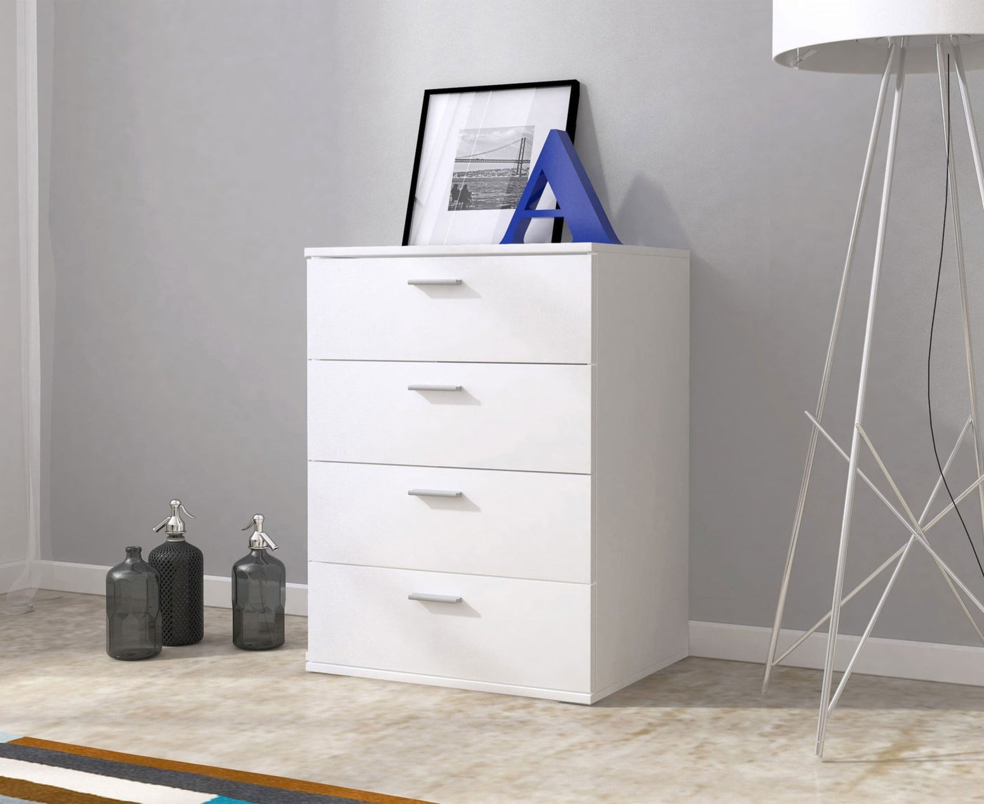 Modern MDF drawer unit - Height 86 cm - Width 60 cm - Depth 42 cm, from Furniture Store.