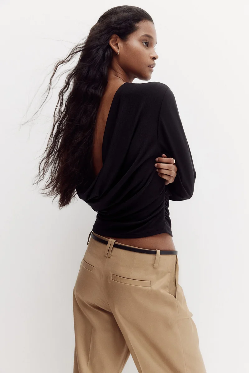 H&M Cowl-back jersey top