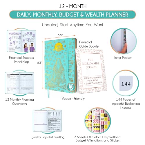 Freedom Mastery Budget Planner and Monthly Bill Organizer - Finance Planner, 12-Month Journey to Financial Freedom | Bill Payment Tracker Monthly Organizer, Money Saving & Expense Tracker | Undated Budgeting Journal - Image 2