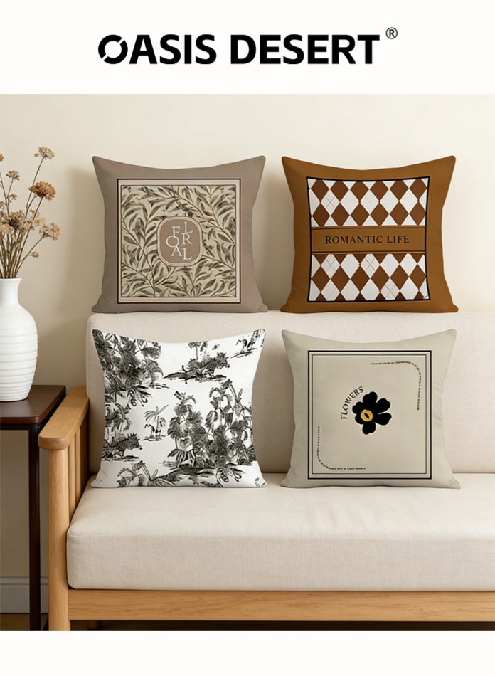 OASIS DESERT Nordic Ins Style Cushion Covers Set of 4, Throw Pillow Cover, Abstract Modern Decorative Couch Pillow Case 45cm x 45cm, For Living Room Sofa Car Couch Bed Pillowcases （Double Sided Pattern） - Image 3