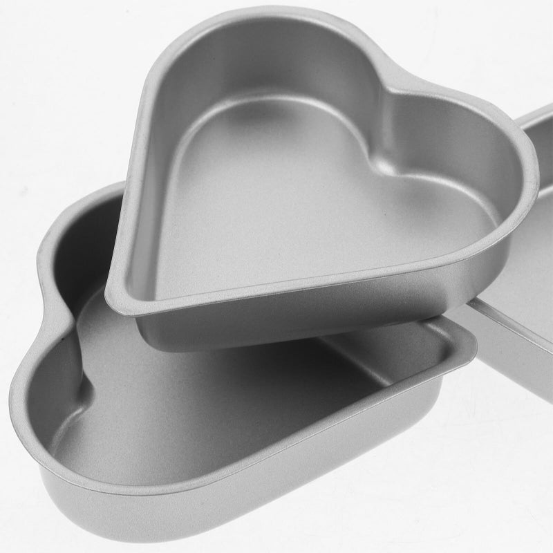Nonstick Heart Cheesecake Pans Set Of 3 4 Inch Carbon Steel For Baking - Image 4