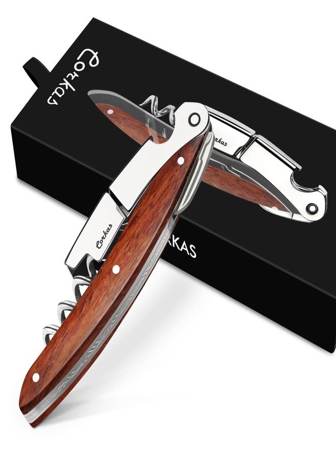 CORKAS Wine Key - CORKAS Prestige Waiter Corkscrew with Rosewood Handle, Handcrafted Wine Opener Manual with Double Hinged, Foil Cutter and Bottle Opener, Ideal Gifts for Sommelier, Bartenders, Servers - Image 1