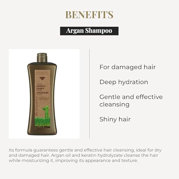 SALERM - Argan Shampoo Biokera Natura - 1000 ml - for Damaged Hair - with Argan and Cotton Oil - Deep Hydration - Gentle and Effective Cleaning - Shiny Hair - Image 3