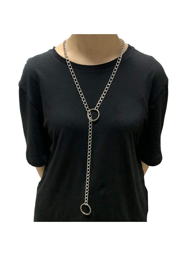 Milakoo Punk Chain Choker Oring Pendant Necklace Long Multilayer Chunky Choker - Image 1
