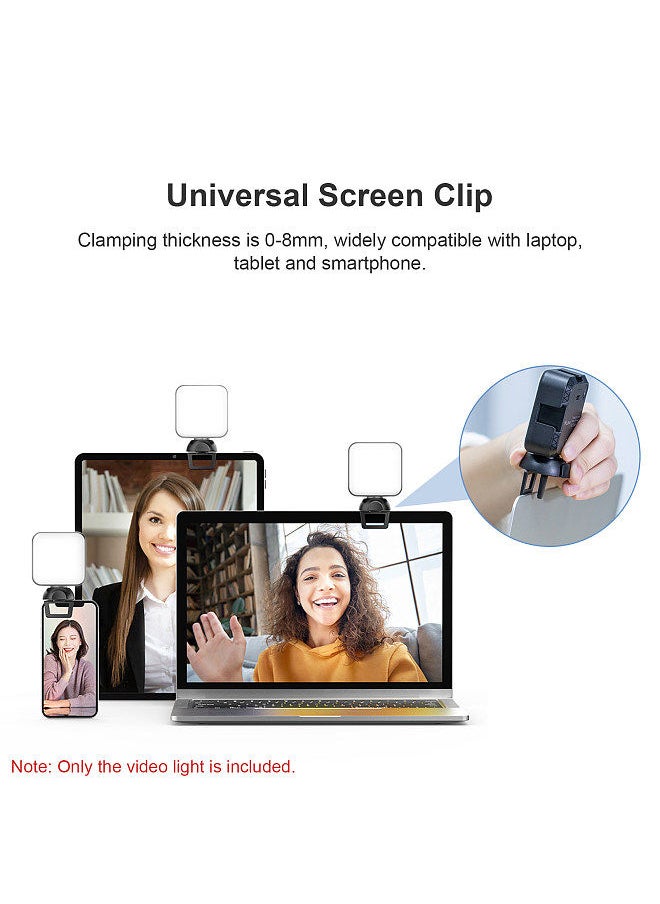 VIJIM - VIJIM LED Video Conference Light Fill Light with Clip 4W 6500K Daylight Brightness Dimmable SOS Mode with Built-in 1200mAh Battery for Laptop Tablet Phone Video Chatting Online Teaching Remote Working - Image 1