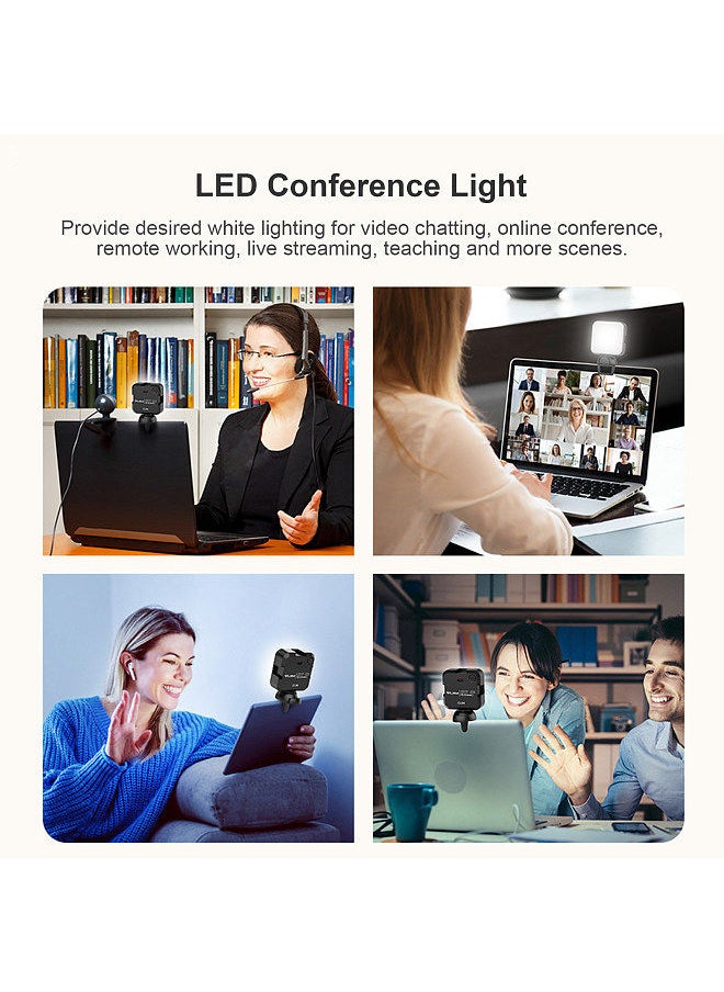 VIJIM - VIJIM LED Video Conference Light Fill Light with Clip 4W 6500K Daylight Brightness Dimmable SOS Mode with Built-in 1200mAh Battery for Laptop Tablet Phone Video Chatting Online Teaching Remote Working - Image 1