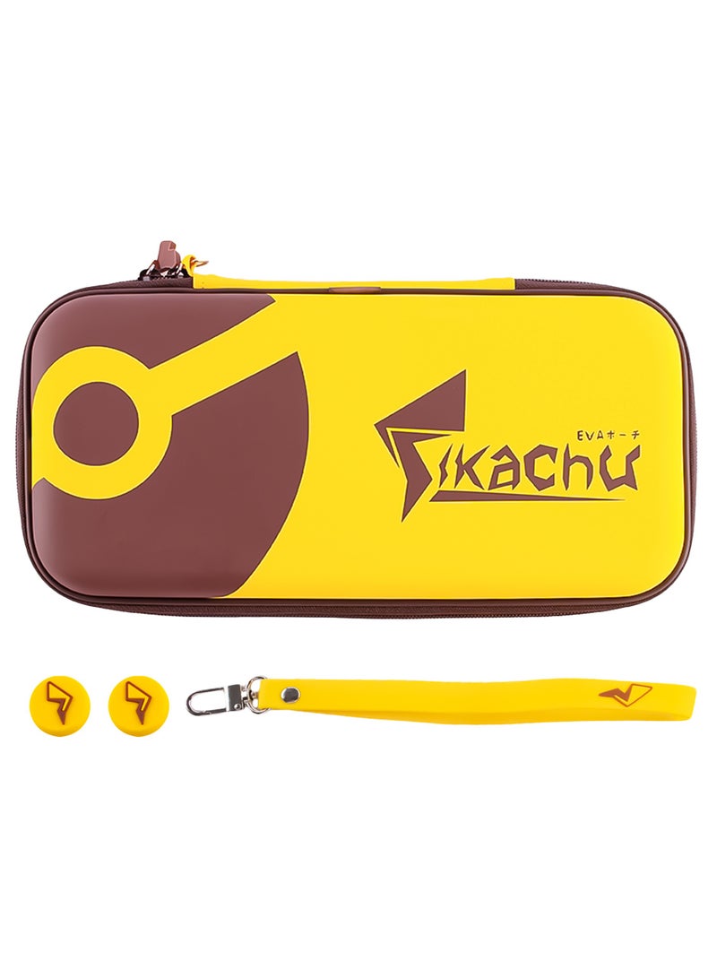 Pokémon Themed Pattern Pikachu Zippered Storage Bag for Nintendo Switch/Switch OLED,Protective Portable Carry Case with 10 Game Card Slots, Portable Travel Carry Cover for Switch/Switch OLED  - Image 1