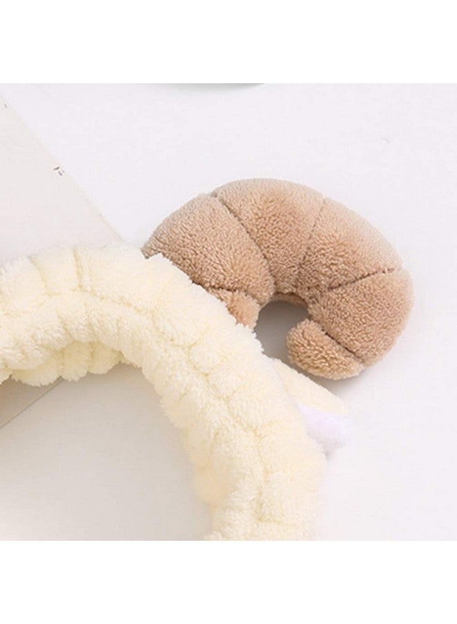 STOBOK Makeup Horn Headband Cartoon Elastic Washing Face Hair Band Cosmetic Shower Plush Hair Accessories - Image 3