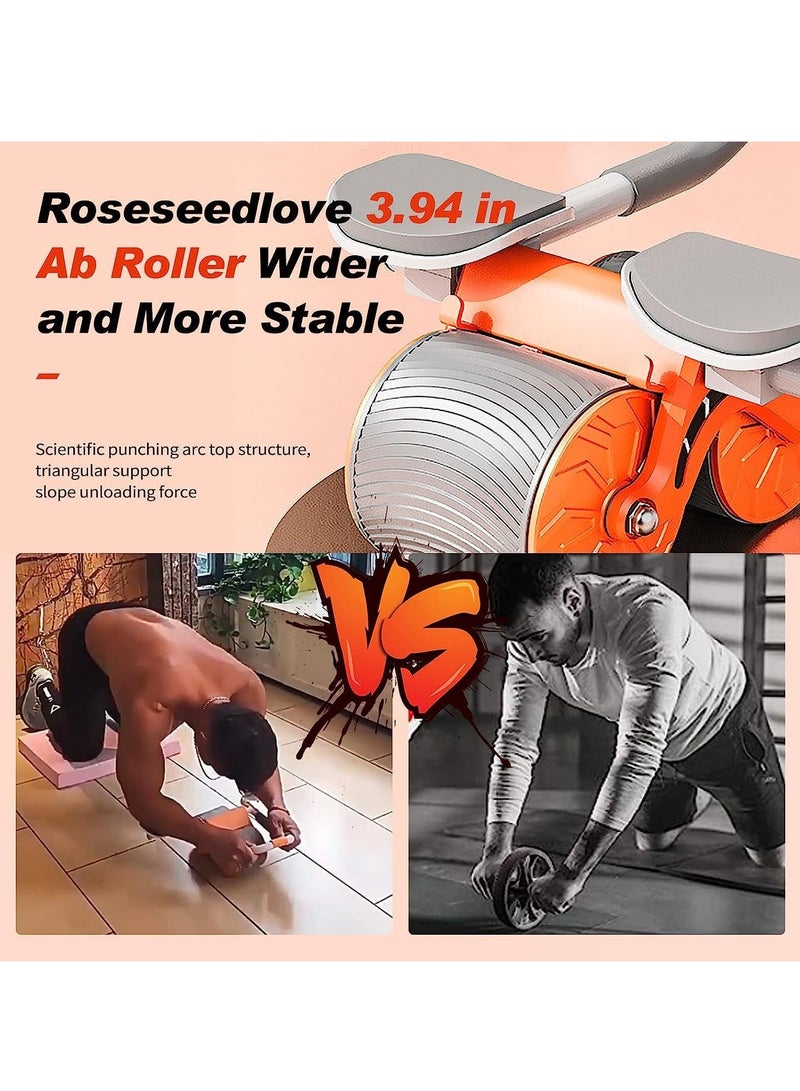 Reko Automatic Rebound Ab Abdominal Exercise Roller Wheel, with Elbow Support and Abs Roller Wheel Core Exercise Equipment, Home Gym Fitness Abdominal Roller with Knee Pad for Men Women - Multicolor - Image 4